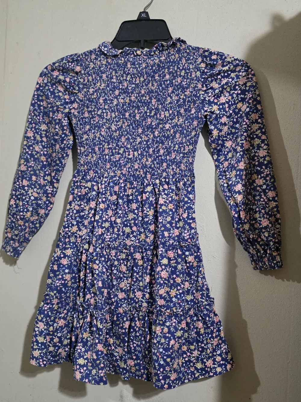 Kids Ralph Lauren Navy Floral Smocked Long-Sleeve Dress Used Size 6